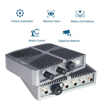 Ngoài trời IP67 nhúng Linux không quạt Mini Pc, M12 I / O Kết nối máy tính Gpu công nghiệp