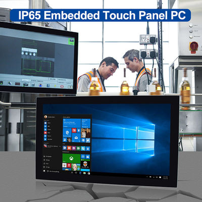 Màn hình cảm ứng 21,5 &quot;nhúng Dual Lan Pc TPM 2.0 Máy tính để bàn treo tường không quạt