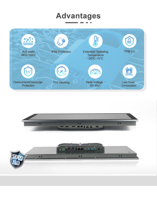 Bảng điều khiển nhúng IP65 phía trước Máy tính màn hình cảm ứng chống nước LED 24 inch FHD