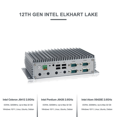 Hộp nhúng công nghiệp không quạt PC Cổng 3XLAN Intel Elkhart Lake thế hệ thứ 12