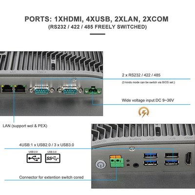 Bảng điều khiển màn hình cảm ứng điện dung chống nước IP65 Chống bụi 1920X1080 Bảng điều khiển HDMI HMI PC