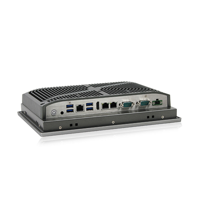 10 inch J6412 Máy tính công nghiệp HMI Bảng điều khiển cảm ứng tất cả trong một với 3 mạng LAN