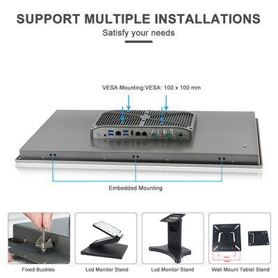 J6412 Máy tính công nghiệp không quạt Quad Core HMI All In One Dual Giga Lan
