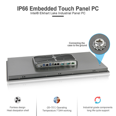 J6412 Máy tính công nghiệp không quạt Quad Core HMI All In One Dual Giga Lan