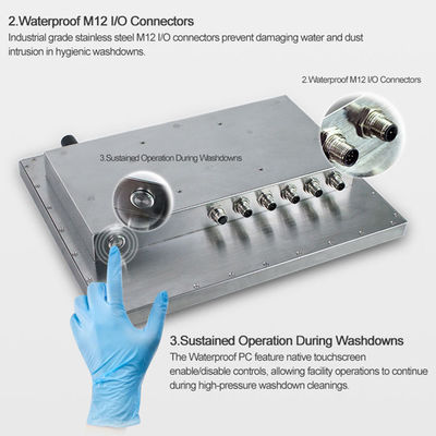 Máy tính bảng điều khiển bằng thép không gỉ 15 inch IP69K 304 không quạt cho ngành công nghiệp thực phẩm
