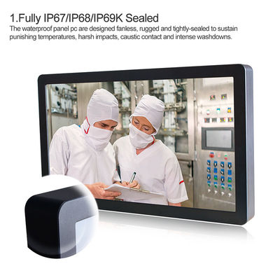 Máy tính để bàn Ip65 màn hình cảm ứng chống nước, Bảng điều khiển GPIO Linux Pc