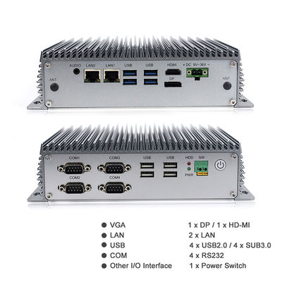 Máy tính nhỏ không quạt Mini PC thế hệ thứ 8 I3 I5 Máy tính hộp nhúng công nghiệp dành cho máy tính cạnh
