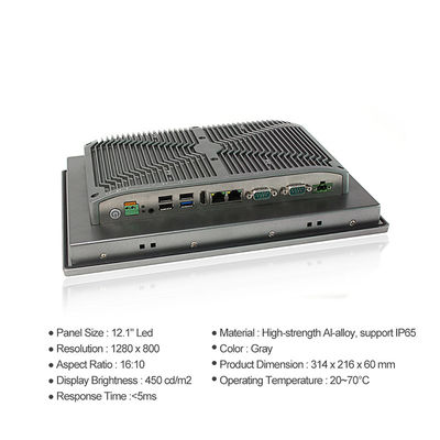 Màn hình cảm ứng gắn bảng điều khiển 12 &quot;Ip67 1280 * 800 chắc chắn Màn hình rộng