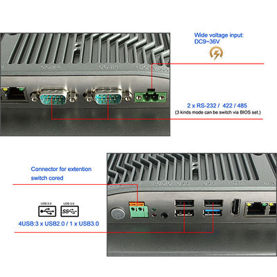 Bảng điều khiển công nghiệp HMI 12 inch I3 8145U Máy tính nhúng cảm ứng Wifi có thể tùy chỉnh