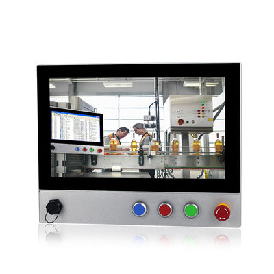 IP65 15.6 &quot;FHD Bảng điều khiển Led gắn màn hình cảm ứng Pc Dừng khẩn cấp