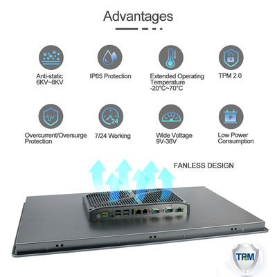 1000nits I7 HMI Panel PC Thế hệ thứ 8 Ip66 Mặt trước Chống thấm nước