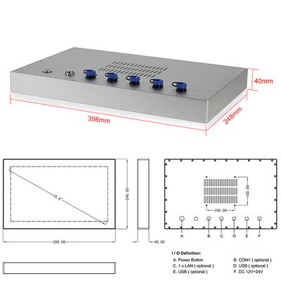 Chống thấm nước IP67 Màn hình cảm ứng có thể đọc được ánh sáng mặt trời Core I3 Bảng điều khiển màn hình cảm ứng công nghiệp PC