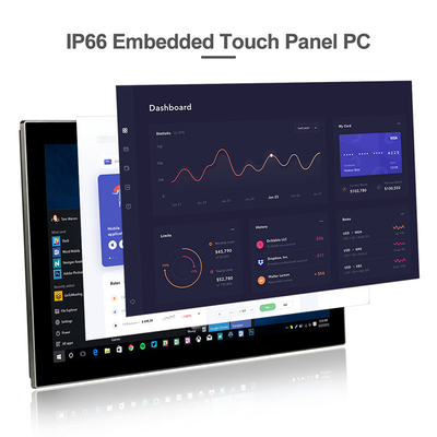 Bảng điều khiển cảm ứng nhúng IP65 phía trước PC Windows Core I5 ​​/ I7 thế hệ thứ 8 cho các giải pháp HMI